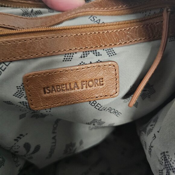 Isabella Fiore Brown Leather Tapestry Bag Western Boho Crossbody - Picture 11 of 13